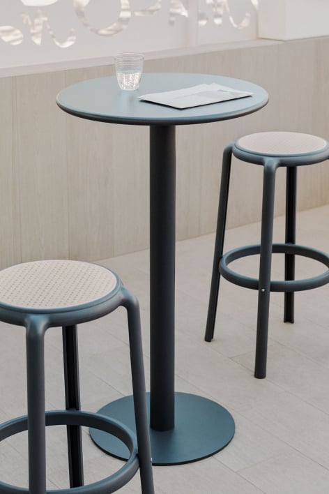 Round high garden table Ø60 cm in Mizzi iron - Grey Graphite
