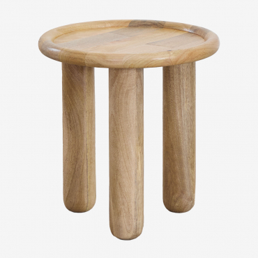 Round Side Table In Obiora Mango Wood A - Sklum