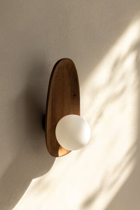 Freidy acacia wood wall sconce - ↑30 cm