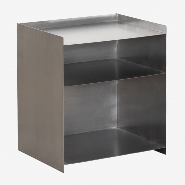 Nolvia Stainless Steel Nightstand 45x35 Cm Steel - Sklum