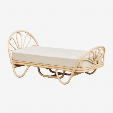 Rattan Bed With Dahlia Kids Mattress Natural & 70 X 135 Cm - Sklum
