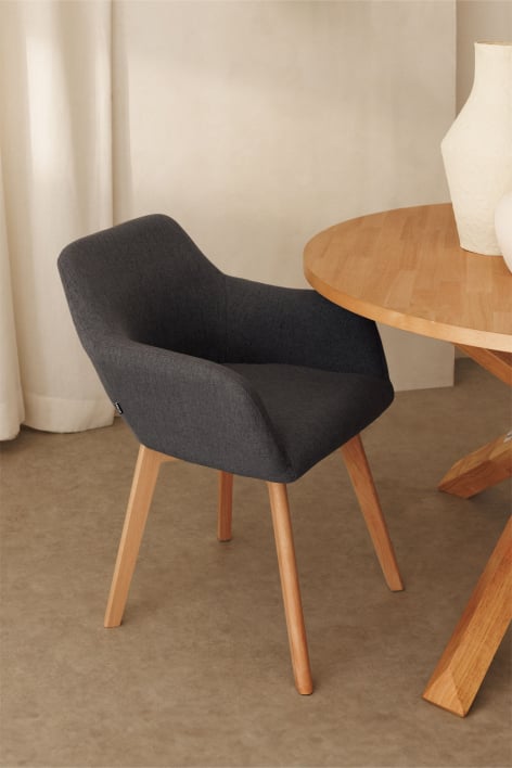 Ervi dining chair with armrests - Antracita