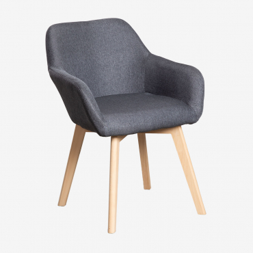 Ervi Dining Chair With Armrests Antracita - Sklum