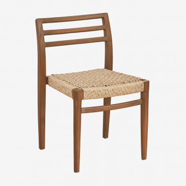 Lulea Pack Of 2 Teak Garden Chairs Teak Wood - Sklum
