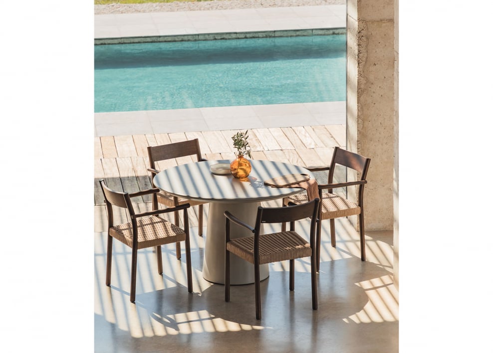 Round dining table Ø120 cm in cement Noemi