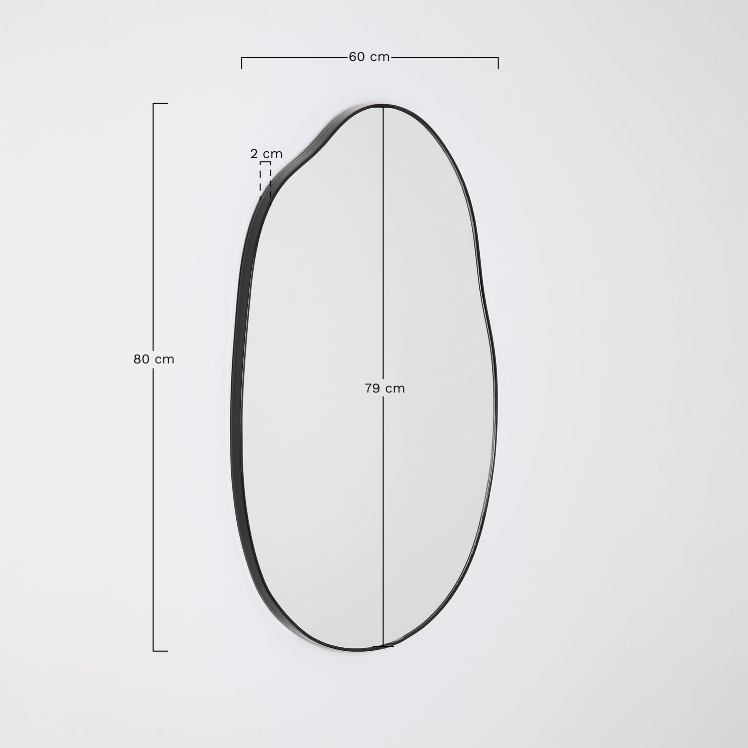 Rudiger 60x80 cm wall mirror, medidas
