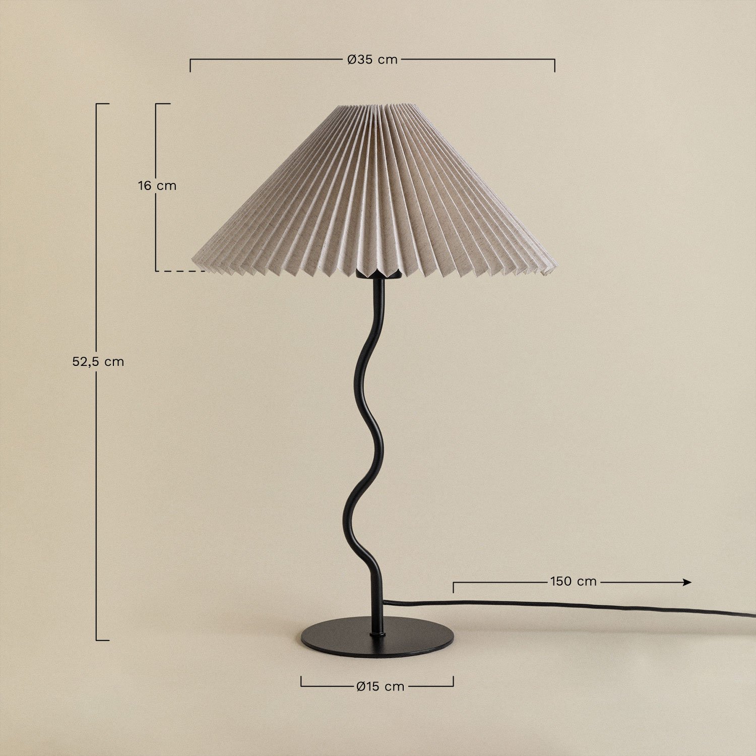 Siliema Iron Table Lamp, medidas