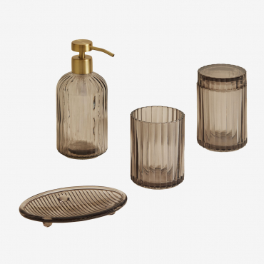 Gariel Glass Bathroom Set Grey Mercury - Sklum