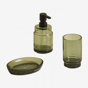 Helmont Glass Bathroom Set Jungle Green - Sklum