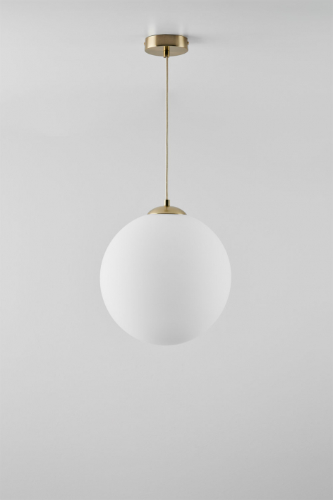 Hanging ceiling lamp in iron with Uvol crystal ball - Golden