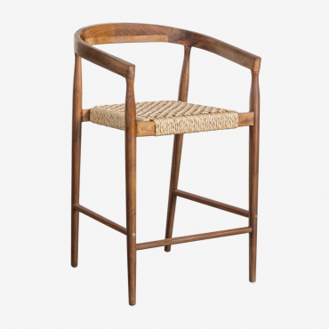 Pack Of 4 High Teak Wood Stools (66 Cm) Visby Teak Wood - Sklum