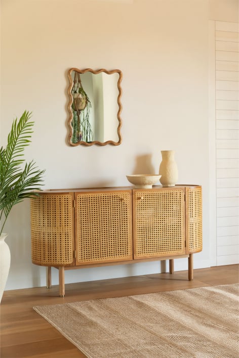 Edwina sideboard 145x45 cm in rattan and wood