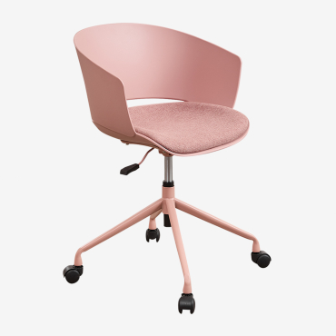 Morgana Office Chair With Wheels Light Pink - Sklum