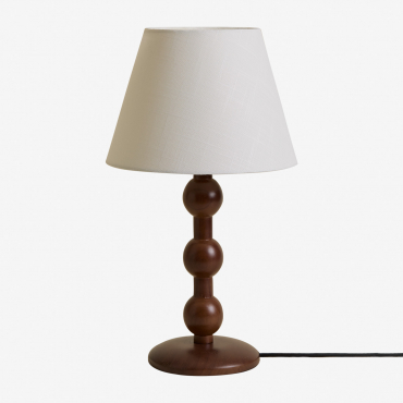Dorela Rubber Wood Table Lamp Dark Brown Wood - Sklum