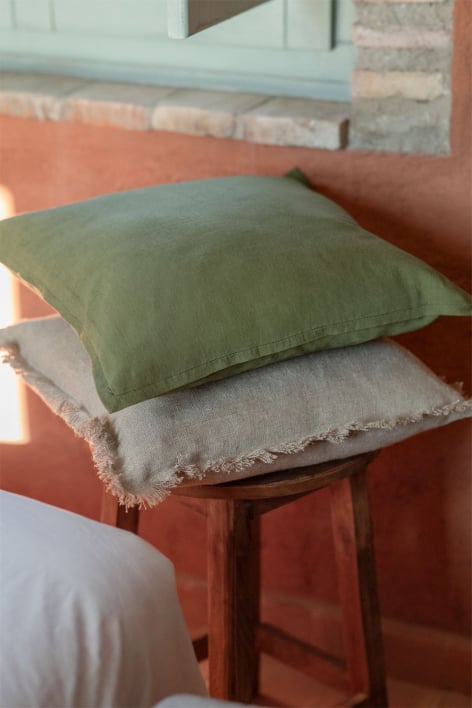 Square cushion 45x45 cm in Elezar cotton - Army Green