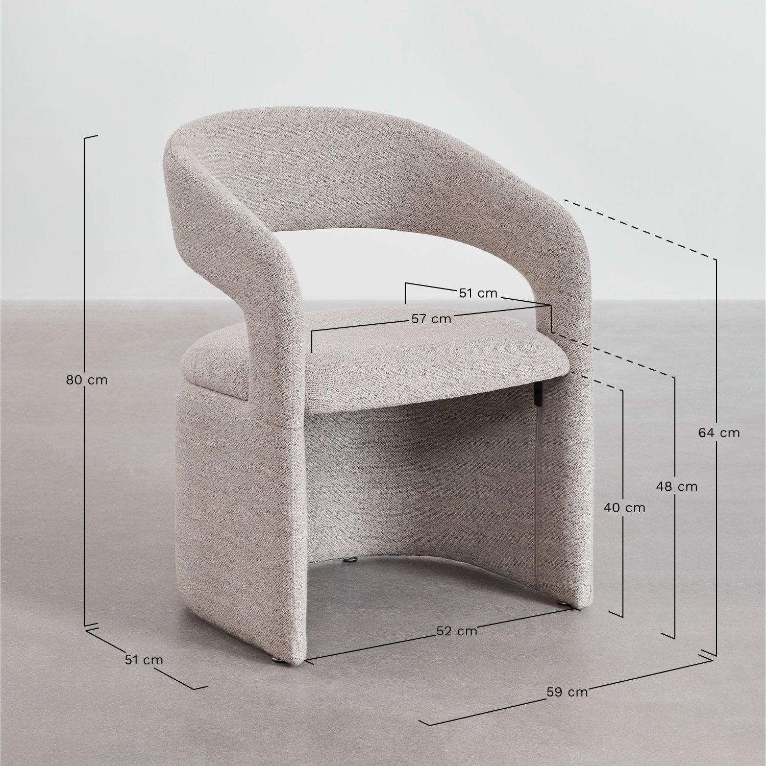 Pack of 2 Jules armchairs, medidas