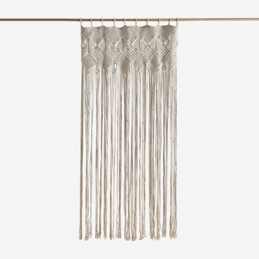 Macramé Curtain (110x215 Cm) Cendala Beige Cream - Sklum