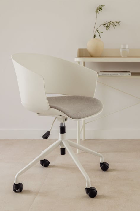 Morgana office chair with wheels - Gardenia White