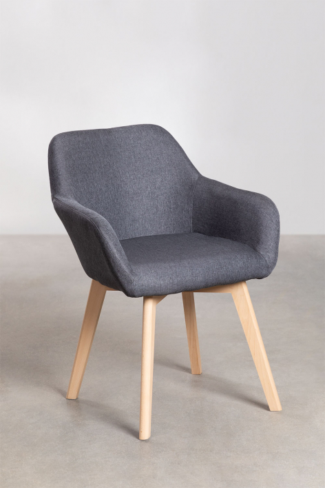 Pack of 4 Ervi dining chairs with armrests - Antracita