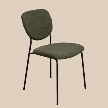 Pack Of 4 Taris Stackable Dining Chairs Army Green - Sklum