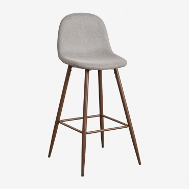 Pack Of 2 Glamm High Stools Grey Concrete & ↑75 Cm & Dark Wood - Sklum