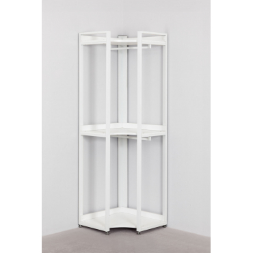 Open Corner Wardrobe In Steel And Wood Ariaster White - Sklum