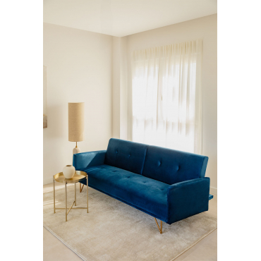 3-seater Reclining Velvet Sofa Jehrd Velvet Blue - Sklum