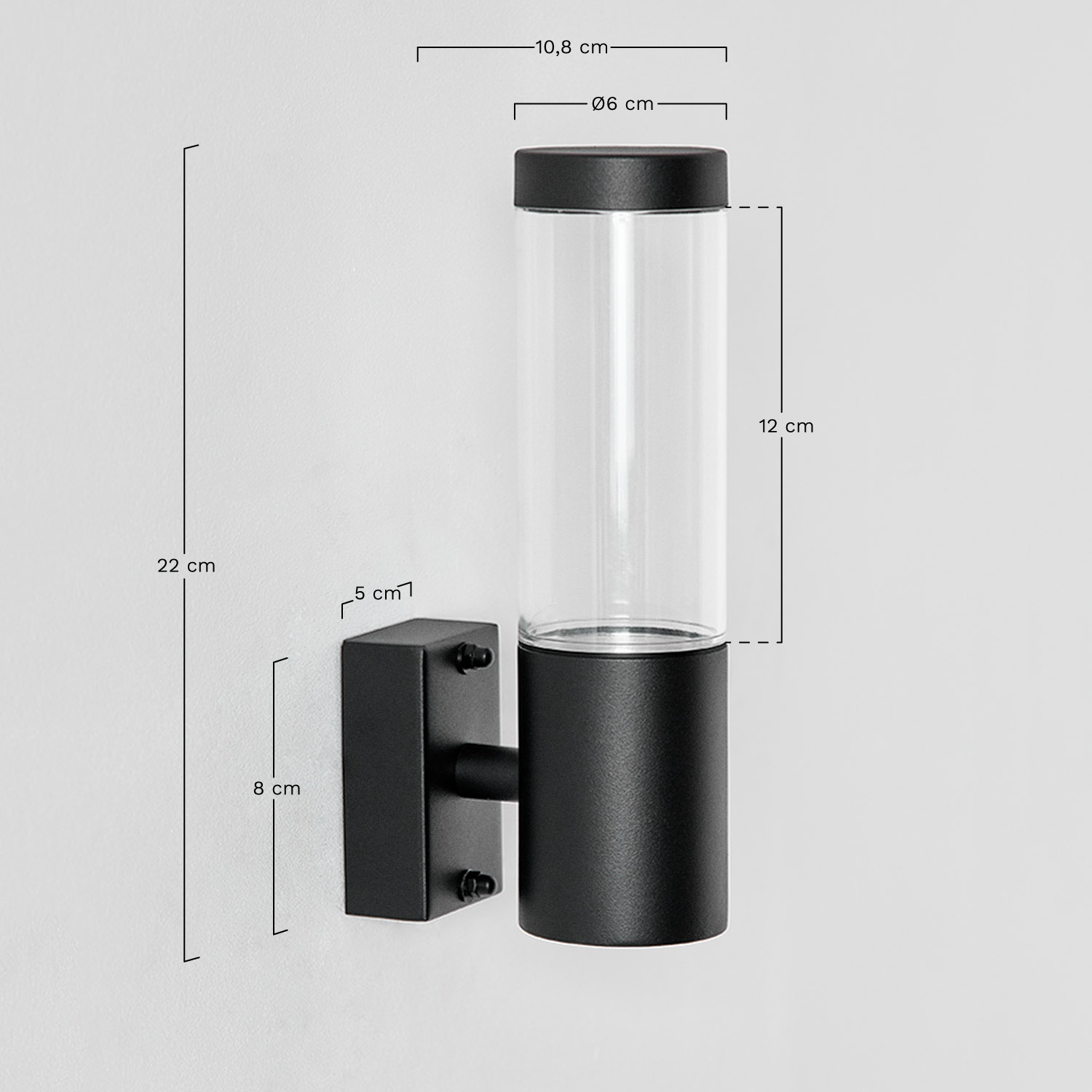 Ulexi stainless steel outdoor wall lamp , medidas