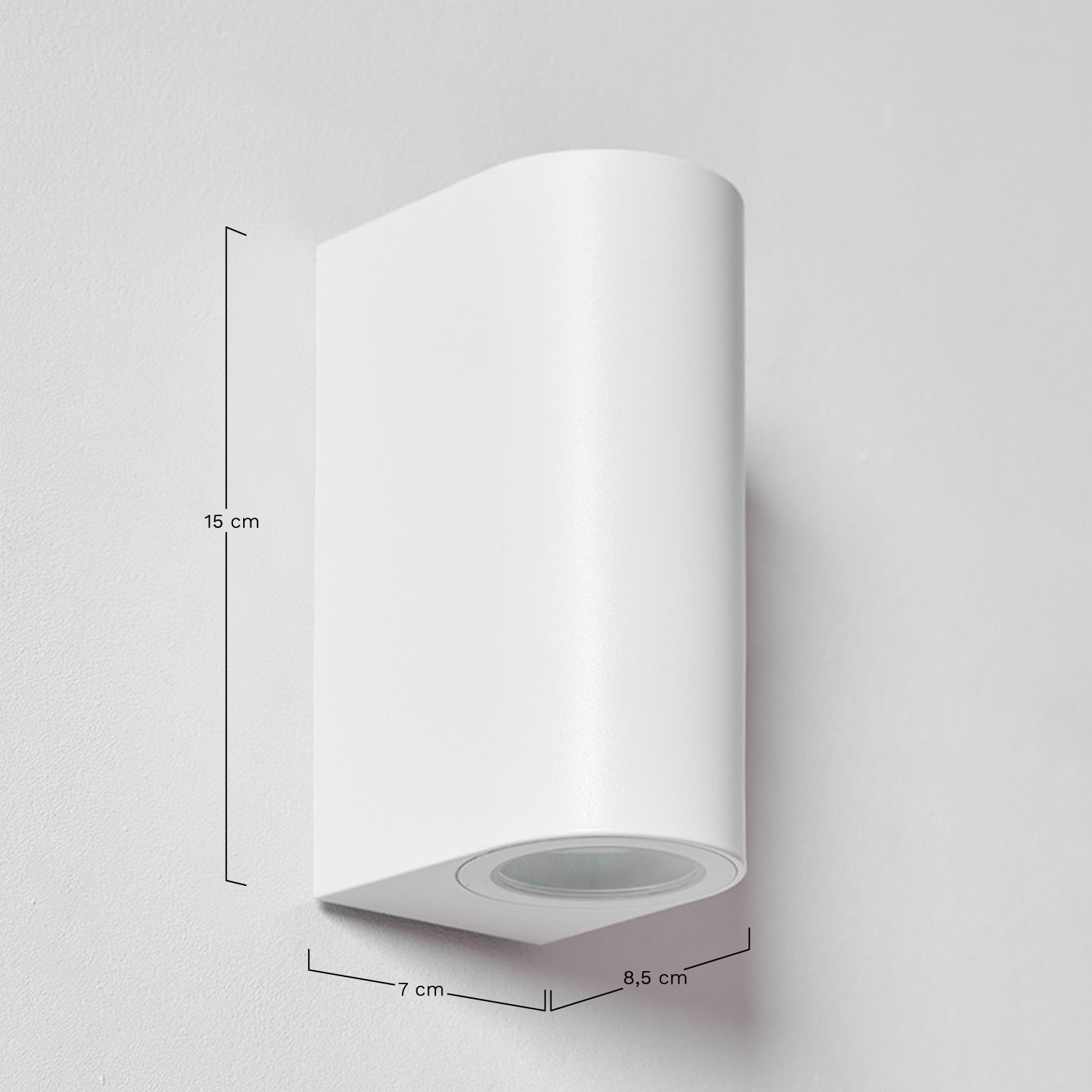 Outdoor wall light with 2 Xilven light points, medidas