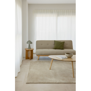 Juhli Linen 2 Seater Recliner Sofa Marrón Trigo - Sklum