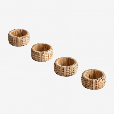 Set Of 4 Orya Napkin Rings Natural - Sklum