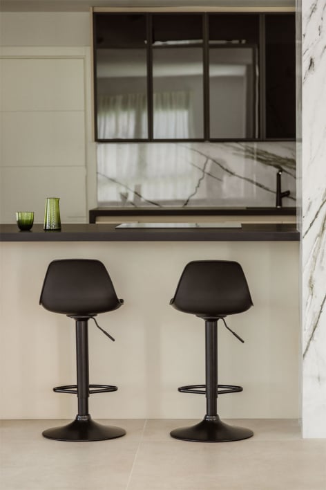 Adjustable high stool black Nordic