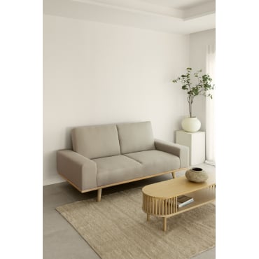 3 Seater Reclining Linen Sofa Hesson Cream Beige - Sklum