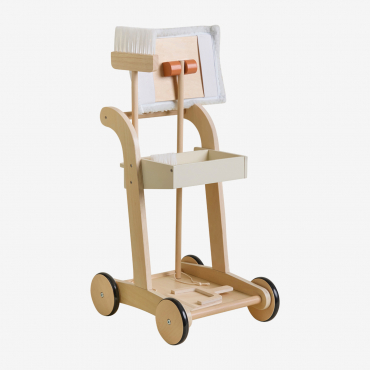 Ashley Kids Wooden Cleaning Cart Brown Natural Wood - Sklum