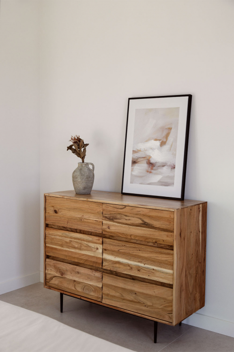 Petter 110x40 cm acacia wood chest of drawers