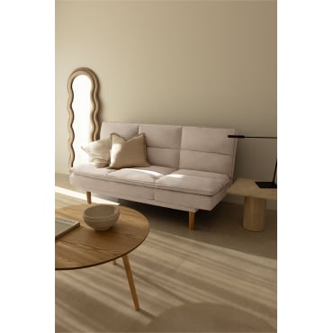 2 Seater Reclining Sofa In Veka Fabric Beige - Sklum