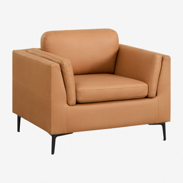 Soren Leatherette Armchair Camel - Sklum