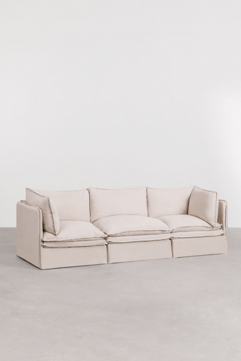 Grace 3-piece modular sofa in linen and cotton - Fabric Beige