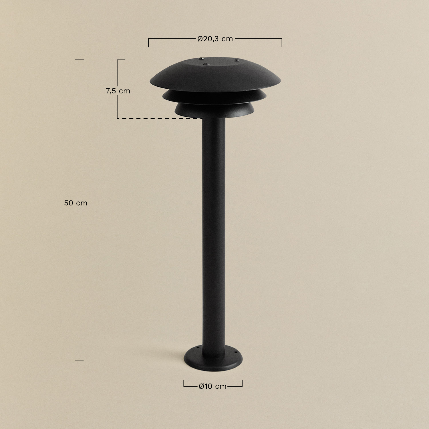 Lirano stainless steel outdoor beacon, medidas