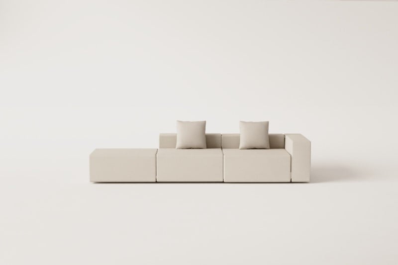 2-piece modular corner sofa with pouf (↔︎345 cm) Bruna