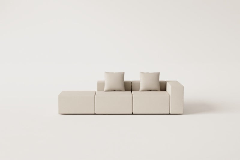 2-piece modular corner sofa with pouf (↔︎285 cm) Bruna