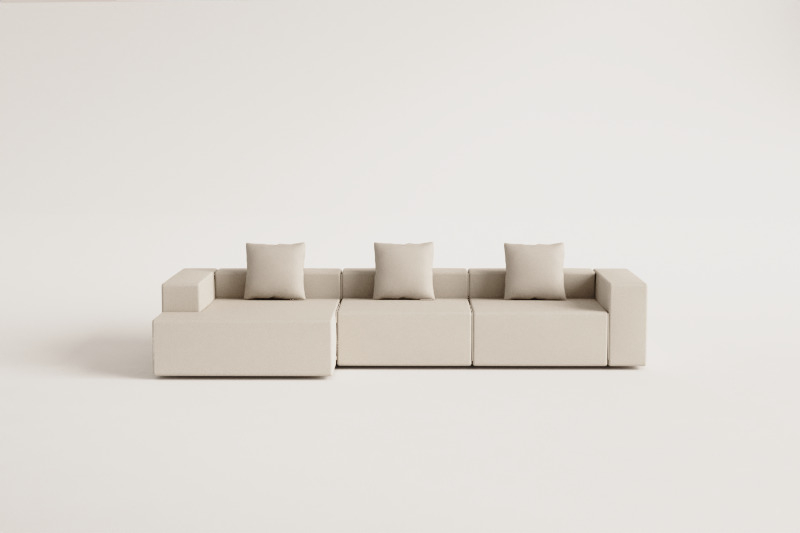 3-piece modular sofa with left chaise longue (↔︎375 cm) Bruna