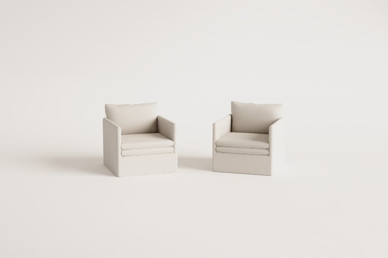 Pack of 2 Grace linen and cotton armchairs