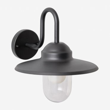 Quelar Outdoor Wall Lamp In Aluminium And Glass Black - Sklum