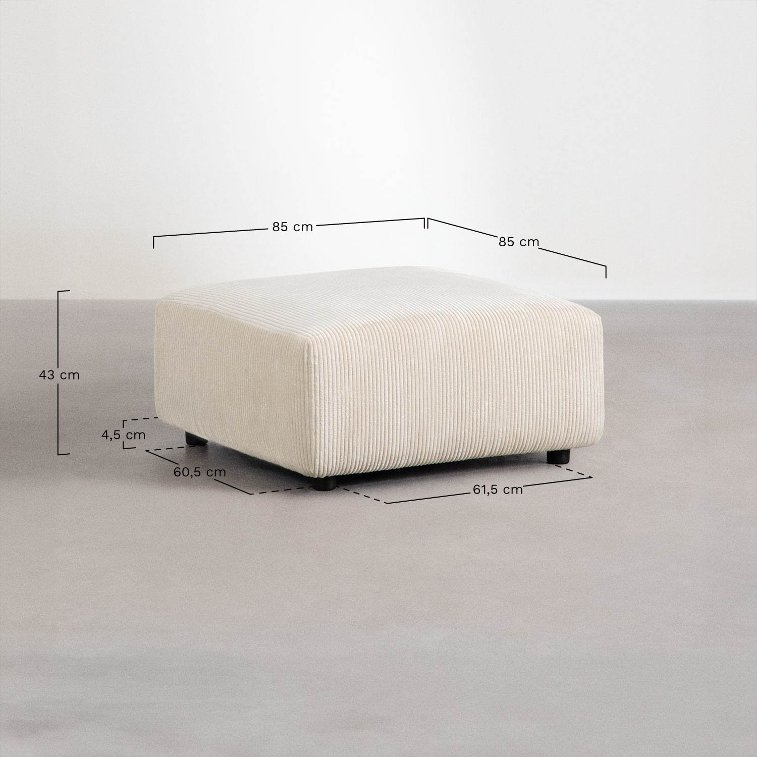 85x85 cm pouf for Bruna modular sofa , medidas