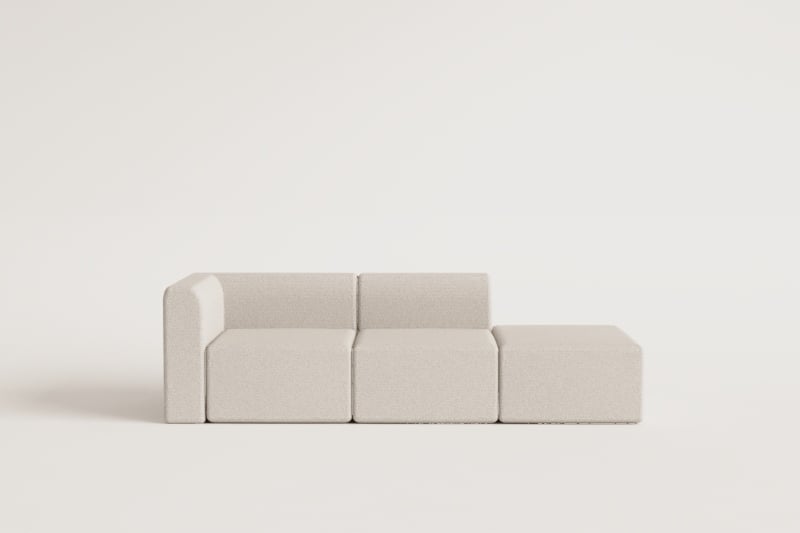 Fogler 2-piece modular corner sofa with pouf