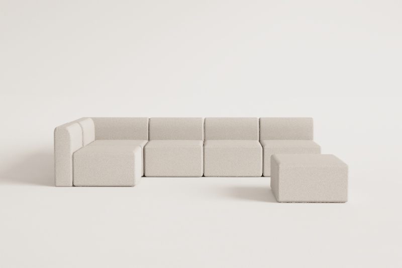 Fogler 5-piece modular corner sofa with pouf