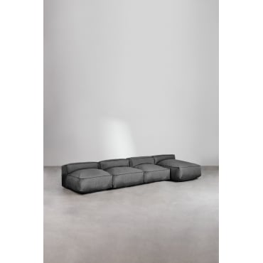 4-piece Modular Chaise Longue Sofa Dojans Granite Grey - Sklum