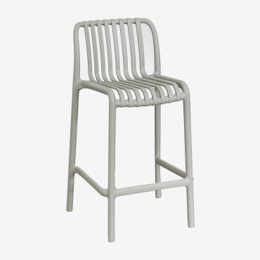 Pack Of 4 Wendell Polypropylene Stackable High Stools Green Khaki & ↑65 Cm - Sklum
