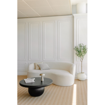 3 Seater Sofa In Borreguito Marta Teddy Fabric White - Sklum